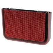 Car Trash Can Foldable Back Seats Rhinestone Plastic Trash Bin Red Black 1 Pcs