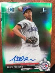 2017 Bowman Chrome Angel Perdomo Green Autograph Refractor 27/99