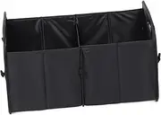 TINEASUR Car Trunk Organizer Capacity Foldable Vehicle Storage Box for Suv Versatile Car Tote Organizer Fixing for Neat and Organized Cargo Black