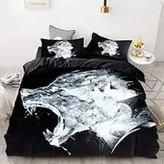 ZLYTQZHGBHD 3D Print Blanket Towel Europe Animal Moonlight Wolf Blanket Towel (Color : Wolf 06, Size : UK King)