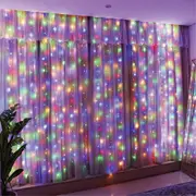 Window Curtain String Light LED Copper Wire String Lights for Christmas Bedroom Party Garden Decorations-Multicolor light