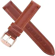 [BeiCheng] CAREG Watch Strap Brown With Rose Gold Clasp Watchband 14mm 18mm 20mm Compatible With DW Daniel Wellington Watch Band Durable (Color : Brown-Rose Buckle, Size : 21mm)