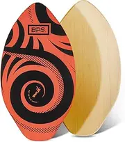 BPS New Zealand ‘Koru’ Skimboard with Colored EVA Grip Pad and High Gloss Clear Coat Wooden Skim Boards for Kids and Adults | Choose from 3 Sizes and Traction Pad Color