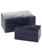Peyton Lane Set Of 2 Mother Of Pearl Shell Handmade Mosaic Storage Decorative Box