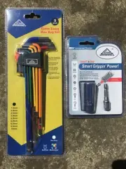 Extra Long Arm Chrome-V Hex / Allen Key 9pcs Set + Universal Smart Grip Socket