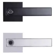 Smart Lock Semiconductor Biological Fingerprint Handle Lock w/ Keys Black/Silver