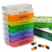 7 Days Pill Case Storage Box Colorful Design Container Tablet Sorter Medicine