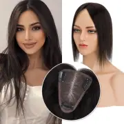 CLEARANCE 100% Remy Human Hair Topper Toupee Hairpiece Clip In French Lace Base