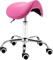Ergonomic Saddle Stool with Wheels for Makeup Studios Adjustable Hydraulic Stool