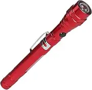 LED Flashlight Flexible Telescopic Torch Magnetic End Mini Flashlight for Narrow Gaps (Red)