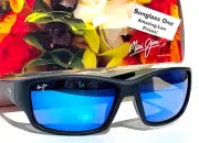 NEW Maui Jim LOCAL KINE Soft Black POLARIZED Blue GLASS Sunglass B810-53B