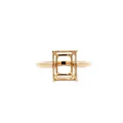 Emerald Cut 16x12mm Cocktail Solitaire Ring Semi Mount In 14k Yellow Gold(51879)