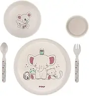 reer Growing LovelyFriends Children's Tableware Set Sustainable No Harmful Substances Melamine Free Animal Design