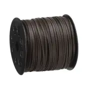98.42 Yards 2.6mm Flat Leather Cord Suede String for DIY Crafts Dark Brown 1Roll