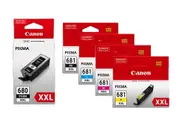 5 Pack Canon PGI-680XXL, CLI-681XXL Extra High Yield Ink Combo [1BK,1PBK,1C,1M,1Y]