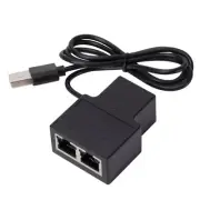 USB Powered Port Rj45 Splitter, 1 to 2 RJ45 Extension 100Mbps Fast Connector