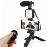 Smartphone Vlog Video Kit With Tripod Microphone LED Light Phone Holder Remote