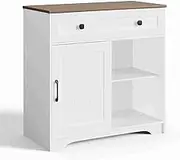 LOCADENCE Buffet Cabinet, 31.85 X 15.74 X 30.9in Wood Modern Sideboard with Sliding Door and Single Drawer, Kitchen Storage Cabinet for Bedroom Living Room