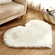 Faux Fur Non Slipping Bedroom Heart Shape Carpet, Wedding Gift Anti-skidding Plush Rug/Foot Pad/Chair Pad for Living Room Sofa Floor Bedroom Rugs