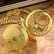 Mens Mechanical Pocket Watch with Pendant Chain Skeleton Design Windup Watches