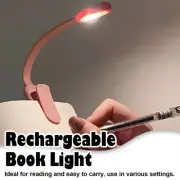 Usb Rechargeable Mini Led Book Light 3-color Temperatures Adjustable Brightness