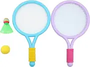 POFET Tennis Racket Set,2 Plastic Badminton Rackets, Bring 1 Badminton And 1 Tennis Ball,Boys Tennis Rackets Girls Recreational Sports Tennis Badminton Beach Outdoor Training