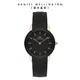 Daniel Wellington 手錶 Iconic Motion 32mm 躍動黑膠腕錶-黑錶盤-玫瑰金框(DW00100426)
