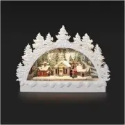 Lighted Swirl Arch, Church Scene under Trees Snow Globe, 9-Inch Height, Christma