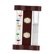 Analog Weather Station with Glass Galileo Thermometer Fitzroy Storm Glass
