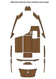 2009-2014 AXIS A22 Swim Platform Cockpit Pad Boat Mat with two logos