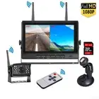Wireless 7"Quad DVR Monitor Windscreen Suction Rearview Reversing Camera Caravan