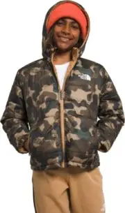 The North Face Boys' Reversible Mt Chimbo Zip Hooded Jacket Utility Brown 7/8