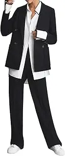 [Kromoc] Women's Two Pieces Suit Double Breasted Tuxedos Wedding Office Lady Prom Party