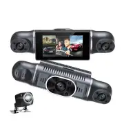 Car DVR Dash Cam 3 Lens Loop Video Recorder Night Vision Parking Reverse Camera