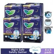 LAURIER Night Safe 35cm Wings with Gather for Heavy Flow/Night Use (4 x 8 pads)