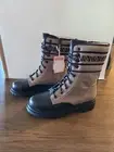 Sam & Libby Combat Boots Stella Dark Khaki Zip Up Embroidered Women's Size 9
