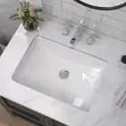 Zeafive 21 in. L Rectangular Bathroom Sink in White Ceramic Undermount Vessel
