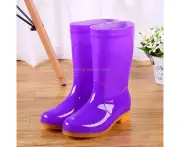 Women Mid-Tube Rain Boots Waterproof Shoes Overshoes Adult Kitchen Work Shoes