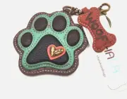 New Chala Paw Pet Coin Purse Keychain Key Fob Dog Woof Heart