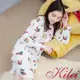 【Kilei】女生睡衣 連身睡衣 睡裙 睡衣裙 卡通睡衣 居家服 美式漫畫棉質長袖連身睡衣XA4316(卡通白)全尺碼