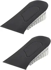 IWOWHERO 1 Pair Height Increase Insoles Unisex Double Layer Invisible Shoe Lifts for Enhanced Comfort and Confidence Shockproof Odorless Fits Shoe Styles Black