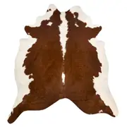 100% Natural Genuine Cowhide Rug/Carpet Brown & White Regular Design Asst