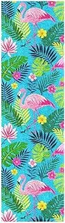 Amooorous Summer Flamingos Flower Leaf Blue Grip Tape for Skateboards Grippy Longboard Grip Tape Bubble Free Cruiser Skateboard Grip Tape 33×9 Inch