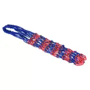 Lengthen Basketball Mesh Net Bag Carry Bag Ball Carrier, Blue Red