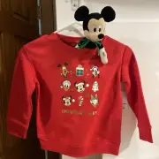 Kids Mickey Mouse 5T Pullover Sweatshirt Christmas NWT BONUS PLUSH
