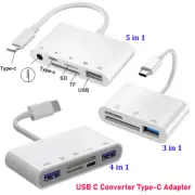USB C SD Card Reader 5 in 1 USB Type C to USB Camera Memory Card Adapter Hub US
