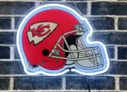 Kansas City Chiefs Helmet Acrylic 14" Neon Light Sign Lamp Champions Bar Decor