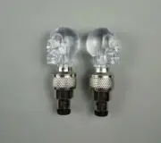 LED Skull Light 2X Blue Tire Wheels Valve Stem Caps Motorcycle Car Truck Bike