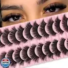 SISIYDY Mink Lashes Fluffy 20mm Big Long 3D Dramatic False Lashes Strip Full