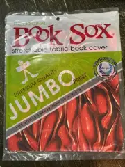 New Book Sox Socks Stretchable Fabric Textbook Cover - Red Burst